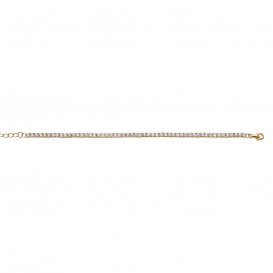 New Bling 9NB-0231 - Zilveren tennisarmband - zirkonia rond 3 mm - lengte 17 + 3 cm - goudkleurig