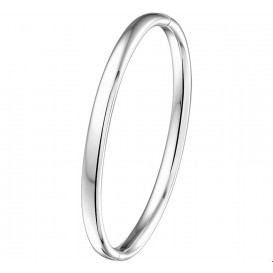 ZilGold Slavenband Witgoud met Zilveren Kern Scharnier Massief Bolle Buis 5 X 58 mm
