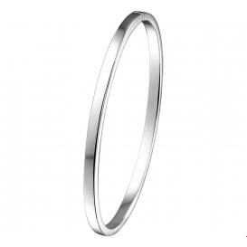 ZilGold Slavenband Witgoud met Zilveren Kern Scharnier Massief Vlakke Buis 3 X 61 mm