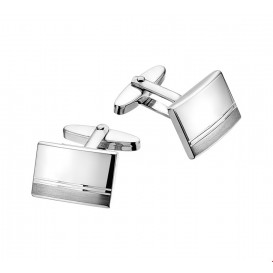 Manchetknopen Poli/mat Zilver Gerhodineerd Mat Glanzend 12,5 mm x 18,5 mm