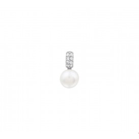 TFT Hanger zilver gerhodineerd Parel En Zirkonia 15,5 x 8 mm