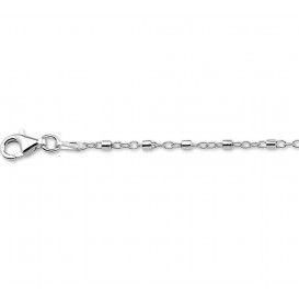 TFT Enkelbandje Buisjes 24 + 2 Cm Zilver Gerhodineerd