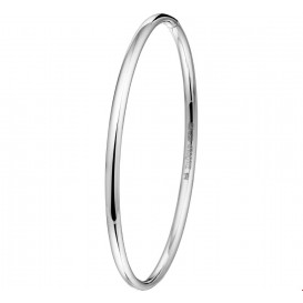 ZilGold Slavenband Witgoud met Zilveren Kern Scharnier Massief Bolle Buis 3 X 63 mm