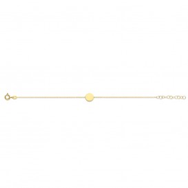 New Bling 9NB 0347 Zilveren armband - Rondje - 16,5 + 3 cm - Goudkleurig