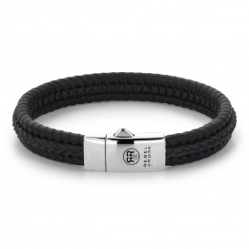 Rebel and Rose RR-L0064-S-L Armband Dual Twisted Black L 9mm 21.0