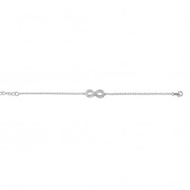 New Bling 9NB-0224 - Zilveren armband met infinity - zirkonia - lengte 17 + 3 cm - zilverkleurig