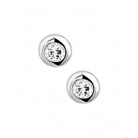 Oorknoppen Zirkonia Zilver Glanzend