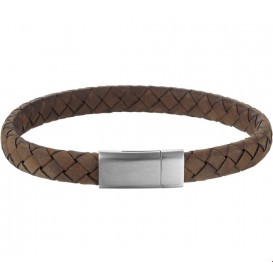 TFT Armband Staal Leer 8 mm 21 cm