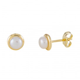 Glow Gouden Oorbellen met zoetwaterparel 4 mm 206.0322.06