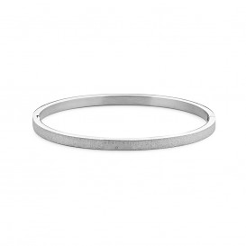 Kaliber Frosted 7KB 0088L Stalen Bangle met Frost - Maat L - Zilverkleurig