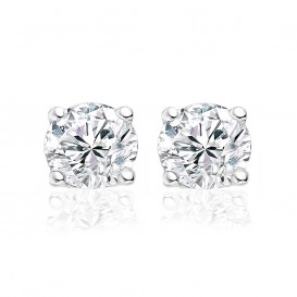 New Bling 9NB-0002 - Zilveren oorstekers - zirkonia rond 8 mm - zilverkleurig