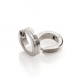 Boccia 0563-03 Titanium creolen met diamant