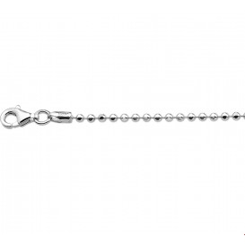 TFT Enkelbandje Gediamanteerde Bolletjes 24 + 2 Cm Zilver Gerhodineerd