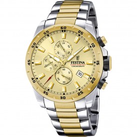 Festina F20562/1 Horloge Chrono Sport Champagne staal zilver- en champagnekleurig 45 mm