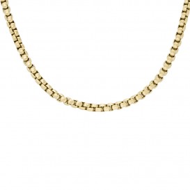 Fossil JF04504710 Ketting Stacked Up staal goudkleurig 2,8 mm 46-50 cm 