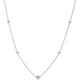 Fossil JFS00453040 Ketting zilver-zirconia zilverkleurig-wit 40-45 cm