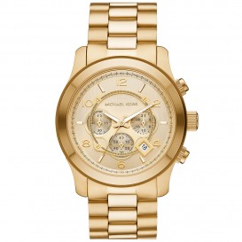 Michael Kors MK9074 Horloge Runway Chrono staal goudkleurig 45 mm