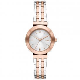 DKNY NY2965 Horloge Stanhope T-Bar staal zilver-en rosekleurig-wit 29 mm