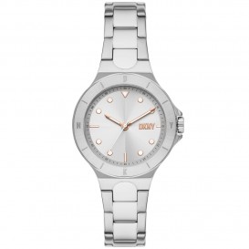 DKNY NY6641 Horloge Chambers staal zilver-en rosekleurig 34 mm