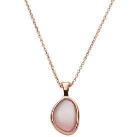 Skagen SKJ1473791 Ketting Agnethe staal-glas-parelmoer rosekleurig-roze 40-47 cm