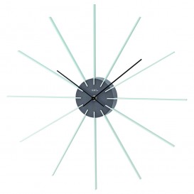 AMS W9595 Wandklok wit-grijs, aluminium en quartz uurwerk 50 cm