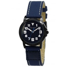 Coolwatch kinderhorloge 'Jort' canvas-staal blauw-zwart CW.248