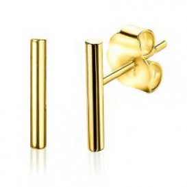 Zinzi Gold ZGO183 Oorknoppen Buisje geelgoud 10 mm