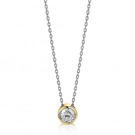 Zinzi ZIC1775G Ketting zilver en goudkleurig met zirconia 42-45 cm
