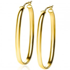 Zinzi ZIO2165G Oorringen Ovaal zilver goudkleurig 49 x 25 mm