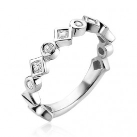 Zinzi ZIR2055 Ring de Luxe zilver met zirconia  