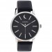 OOZOO C11043 Horloge Timepieces staal-leder zilverkleurig-donkerblauw 40 mm