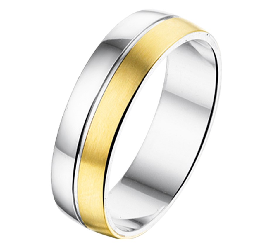 TFT Ring AL760 - 6 Mm - Zonder Steen Goud Met Zilver