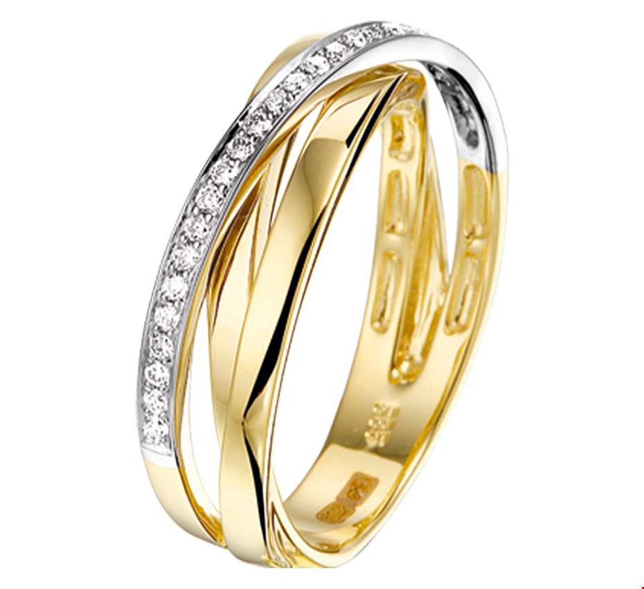 TFT Ring Diamant 0.16ct H SI Bicolor Goud